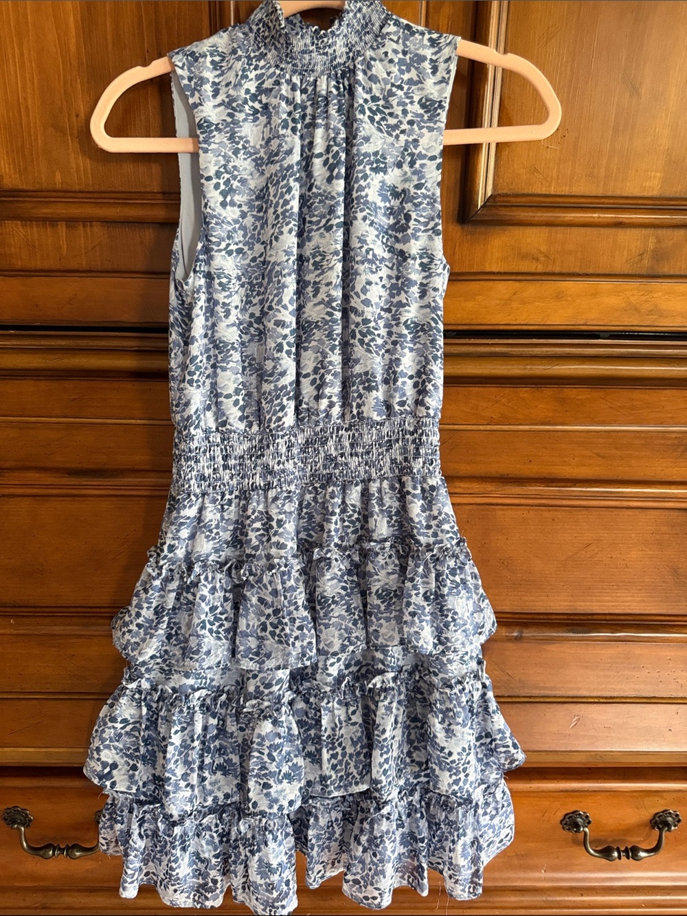 1. State Blue and White Floral Smocked Mini Dress